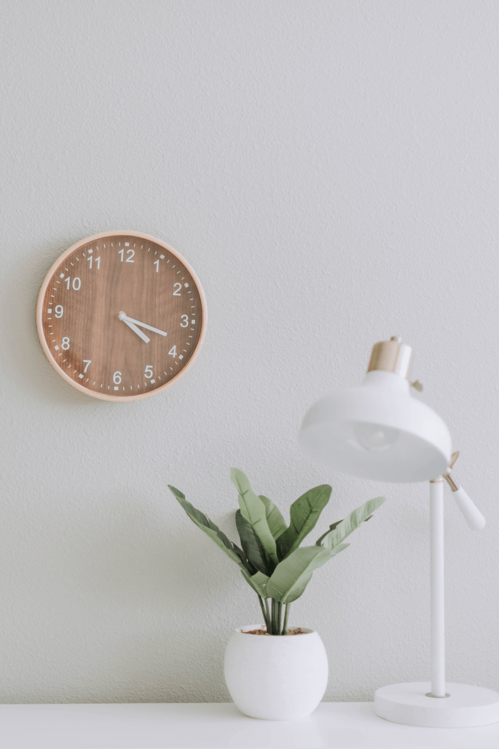 clock near workspace